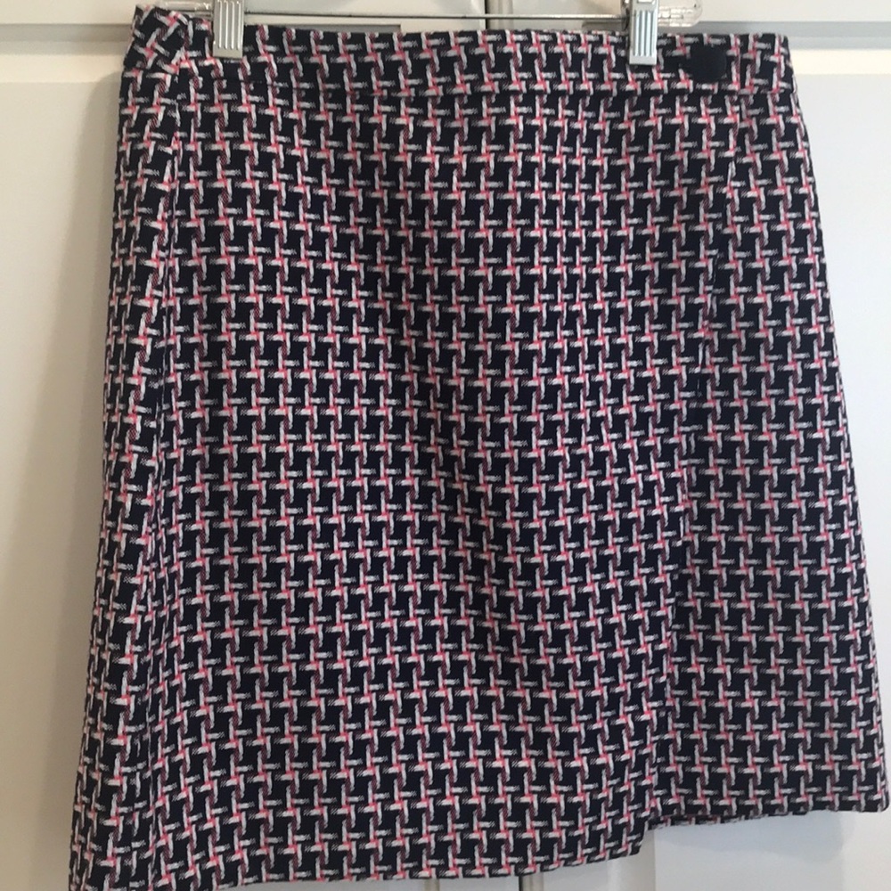 NWT Loft  Size 8 pink and navy plaid skirt